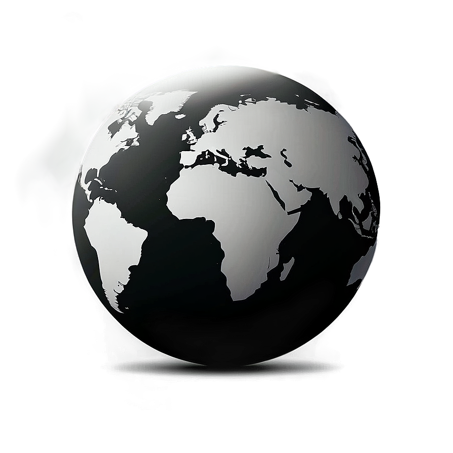 Black And White Globe For Science Png 36 PNG Image