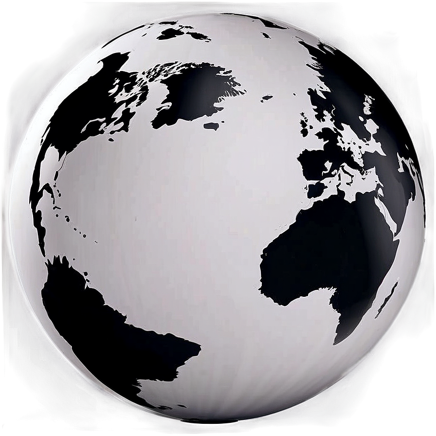 Black And White Globe In High Resolution Png 13 PNG Image