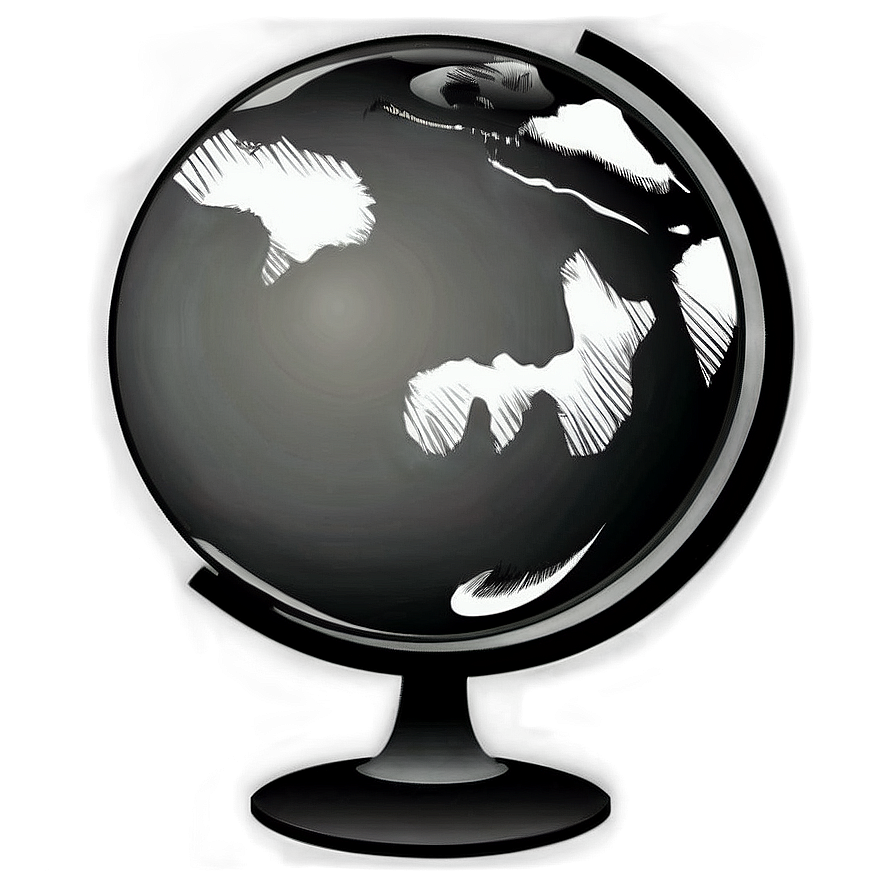 Black And White Globe Outline Png 06282024 PNG Image