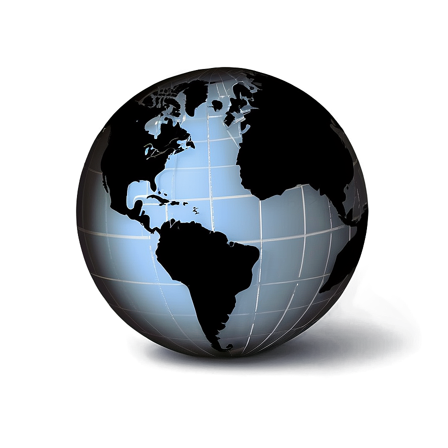 Black And White Globe Silhouette Png 06282024 PNG Image