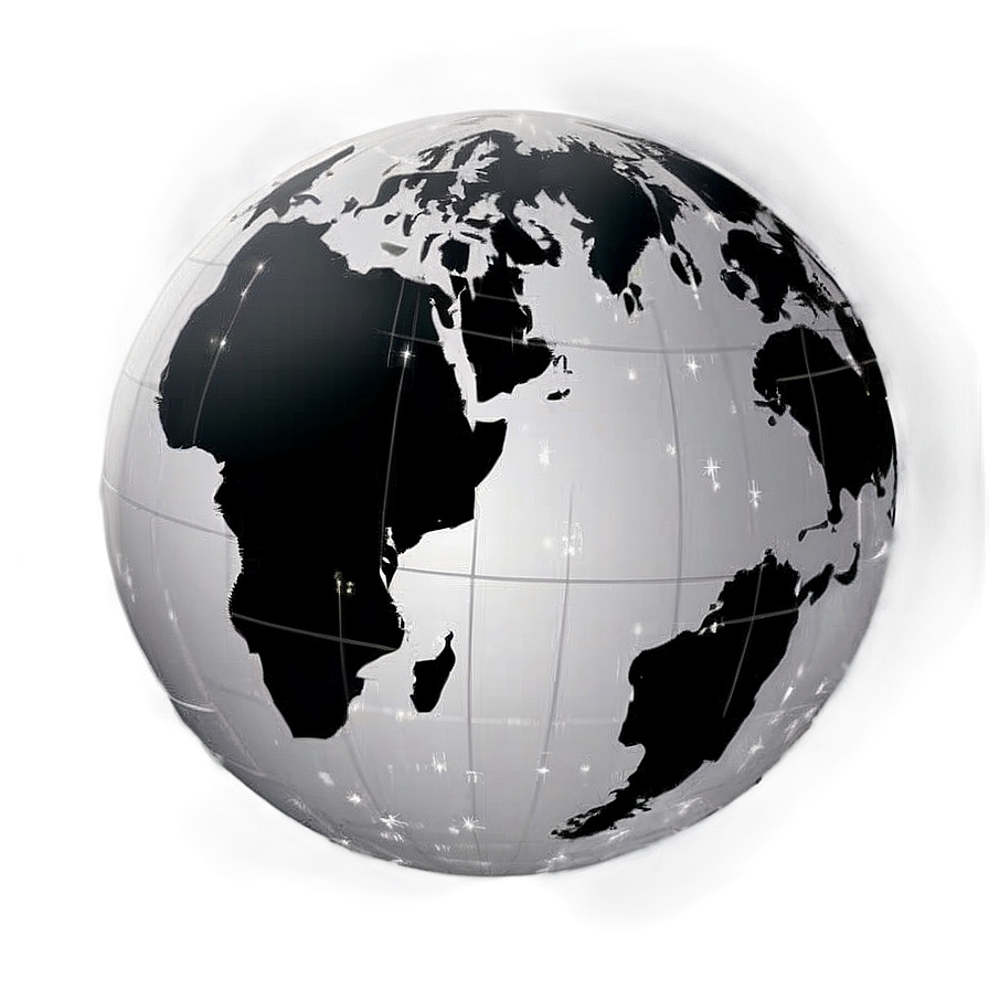 Black And White Globe Vector Png Hur PNG Image