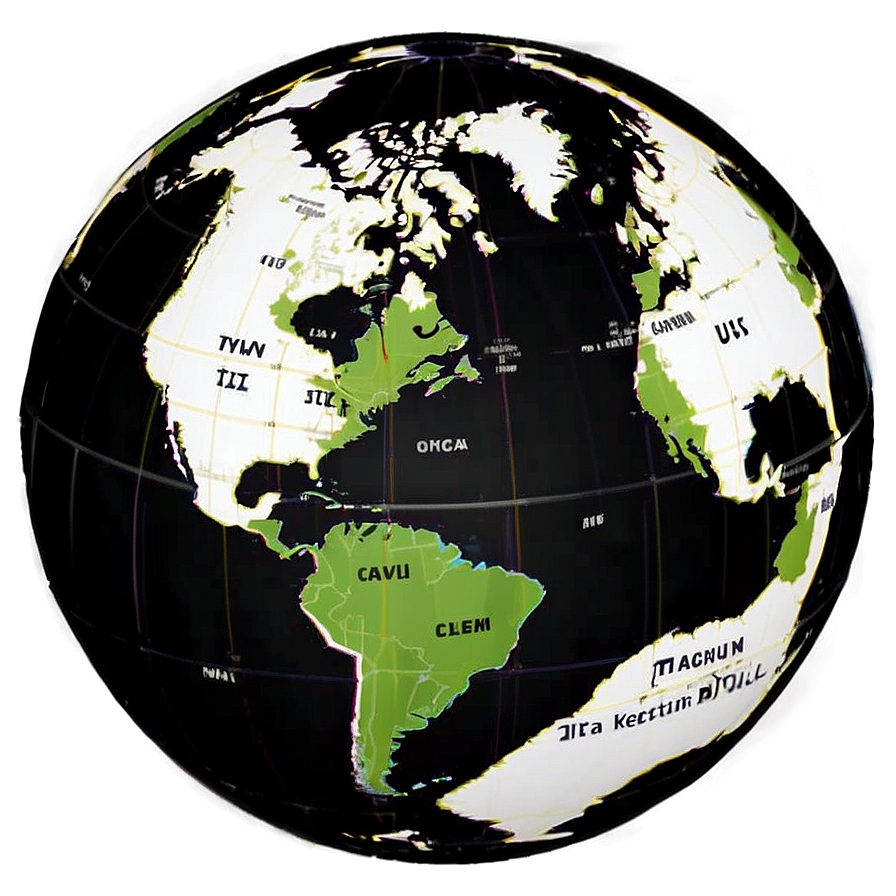 Black And White Globe With Latitude And Longitude Png Aws PNG Image