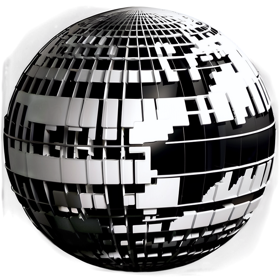 Black And White Globe With Shadows Png Ikj PNG Image