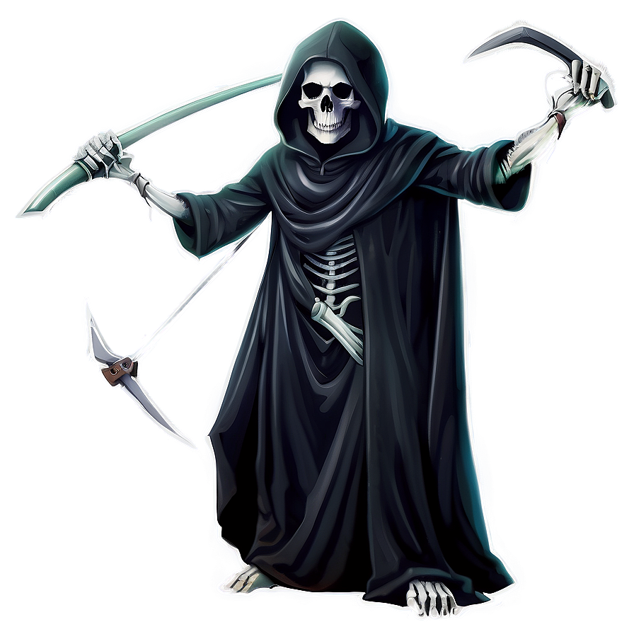 Black And White Grim Reaper Png Yfx PNG Image