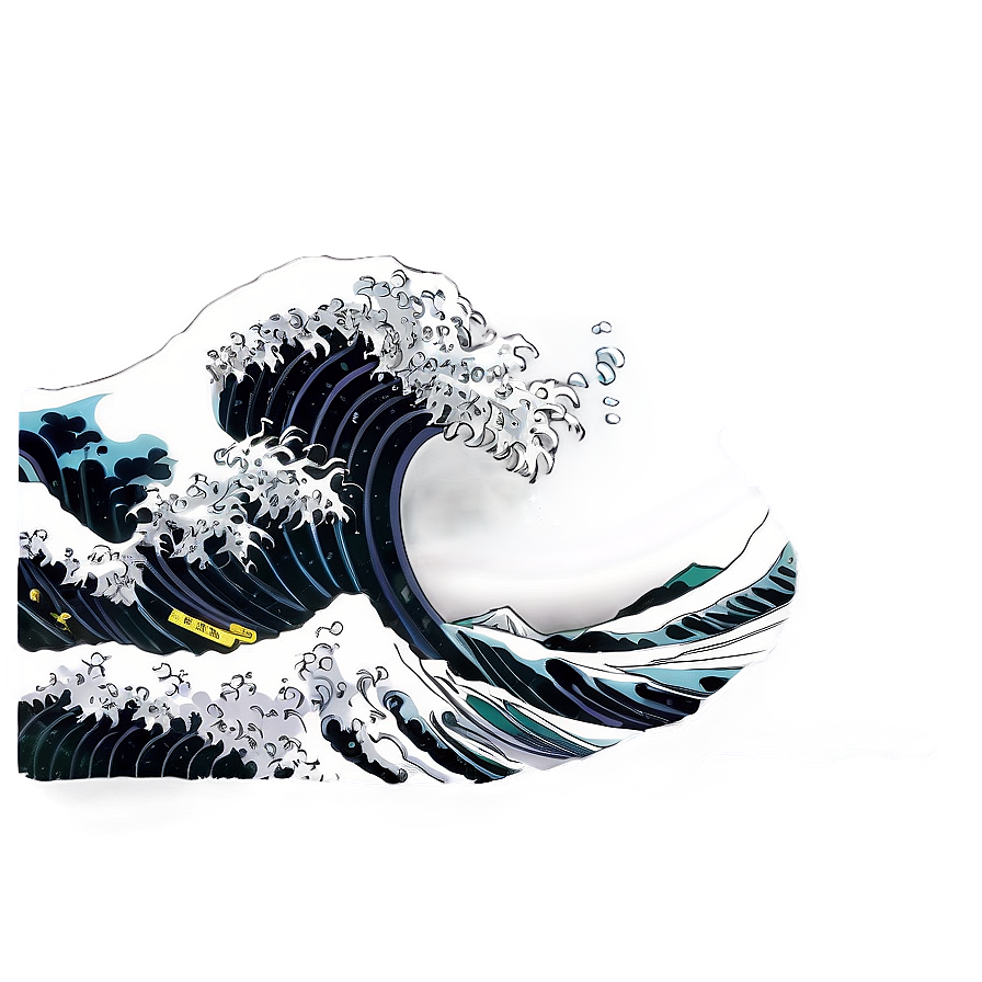 Black And White Japanese Wave Png 86 PNG Image