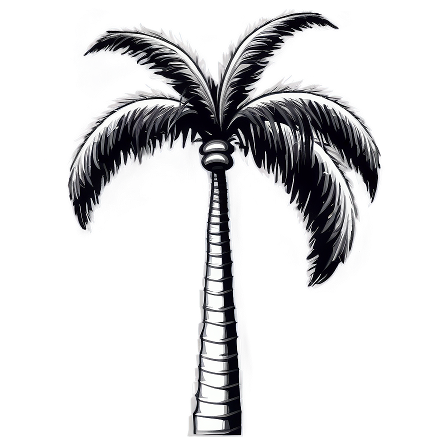 Black And White Palm Tree Emoji Png 90 PNG Image