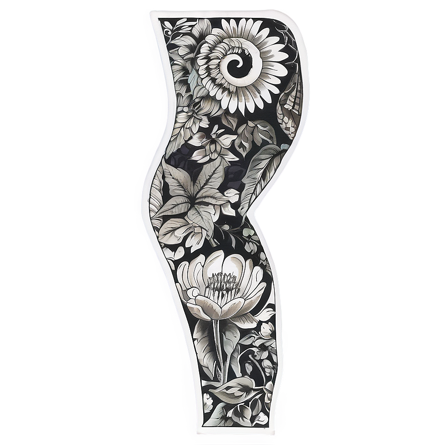 Black And White Tattoo Sleeve Png Gjo PNG Image