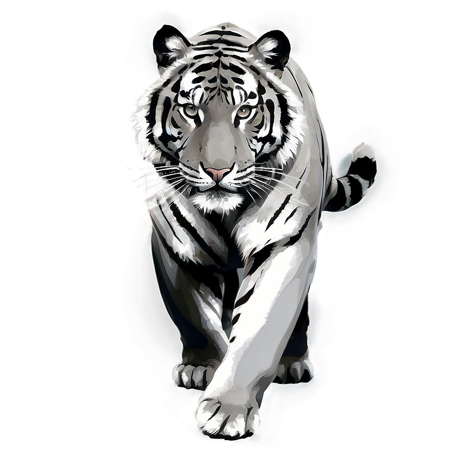 Black And White Tiger Sketch Png 48 PNG Image