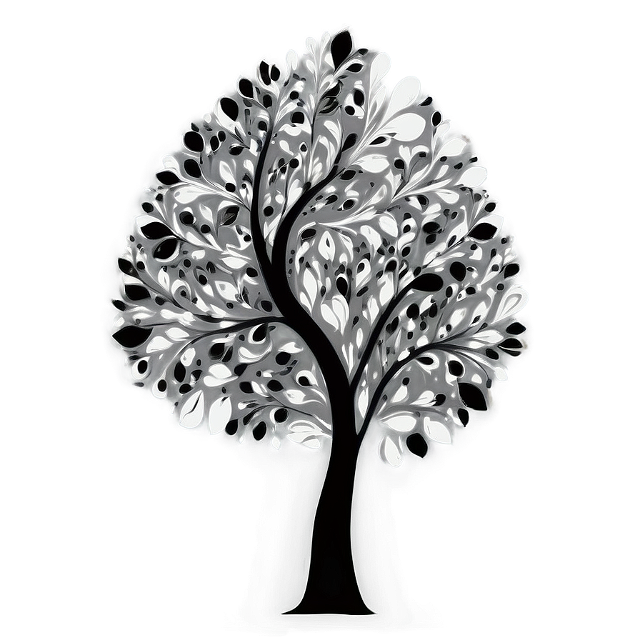 Black And White Tree In Abstract Style Png Cap PNG Image