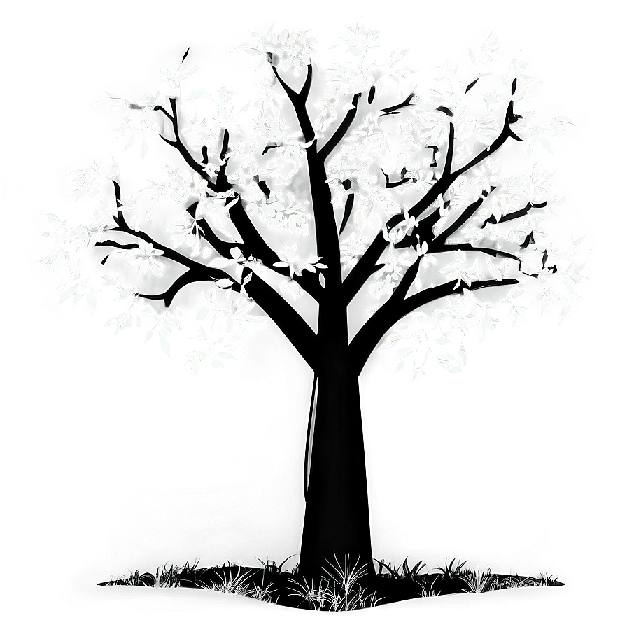 Black And White Tree In Spring Scene Png 06252024 PNG Image