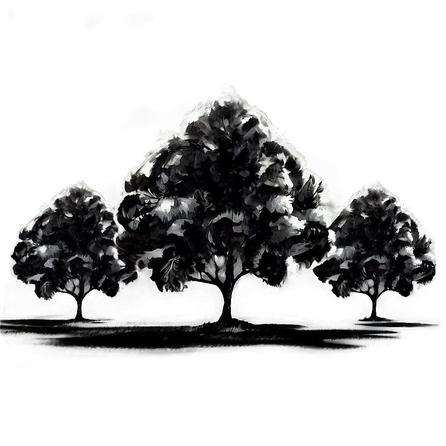 Black And White Tree In Urban Landscape Png 1 PNG Image