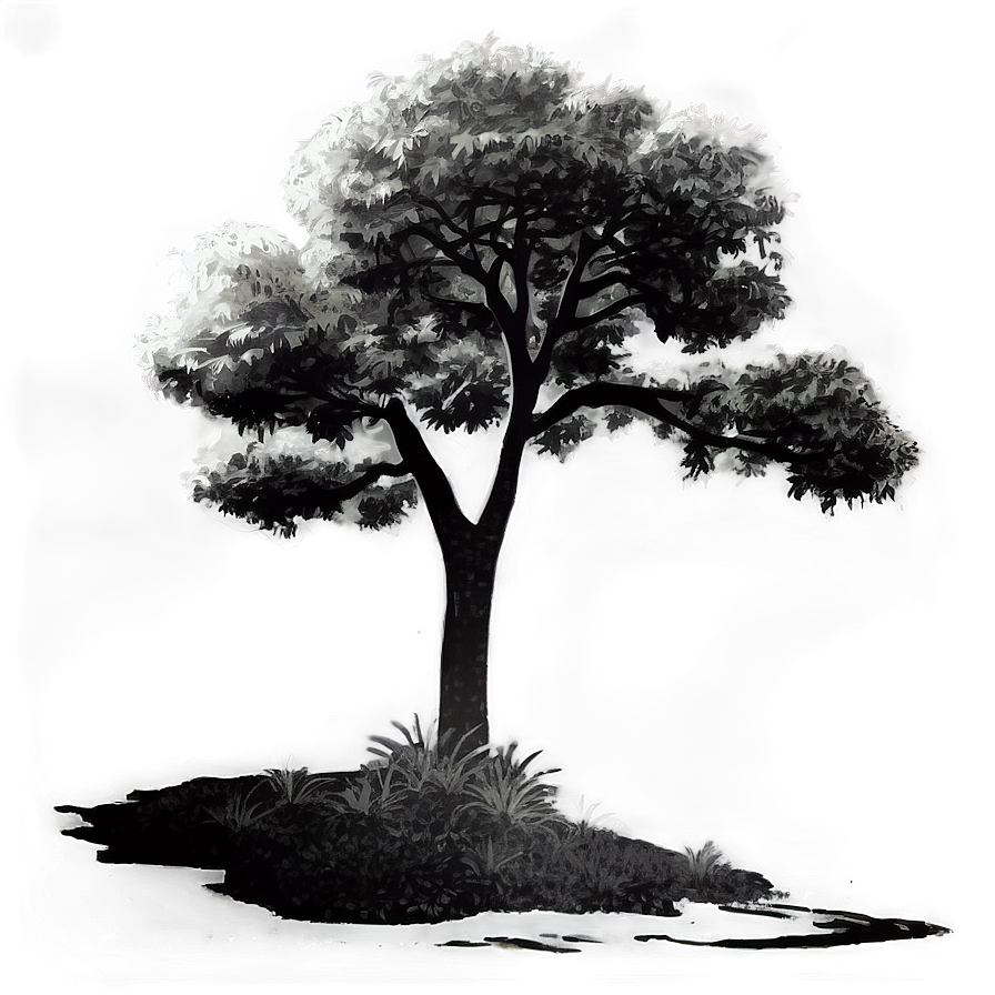 Black And White Tree In Urban Landscape Png Rum88 PNG Image
