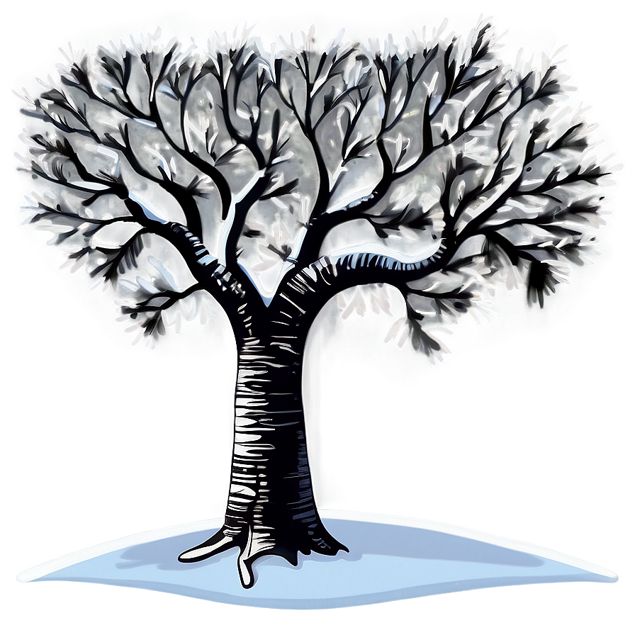 Black And White Tree In Winter Scene Png 06252024 PNG Image