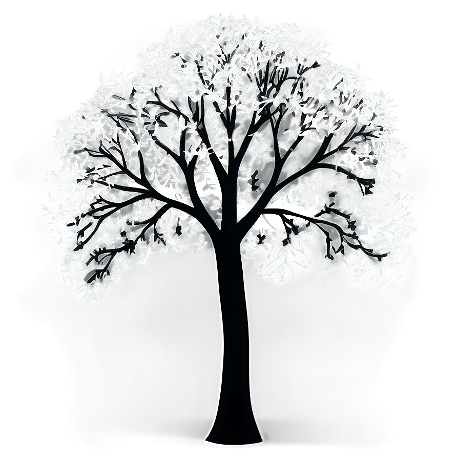 Black And White Tree On Hillside Png 06252024 PNG Image