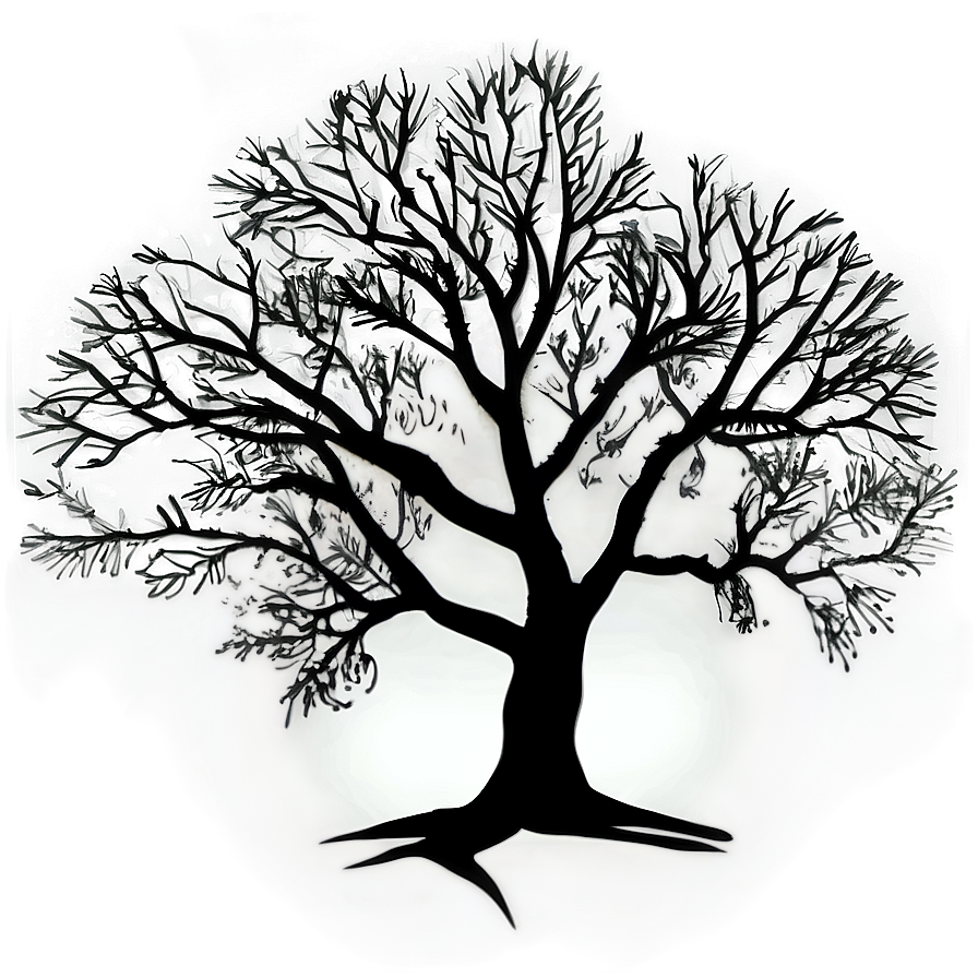 Black And White Tree Silhouette Png 06252024 PNG Image