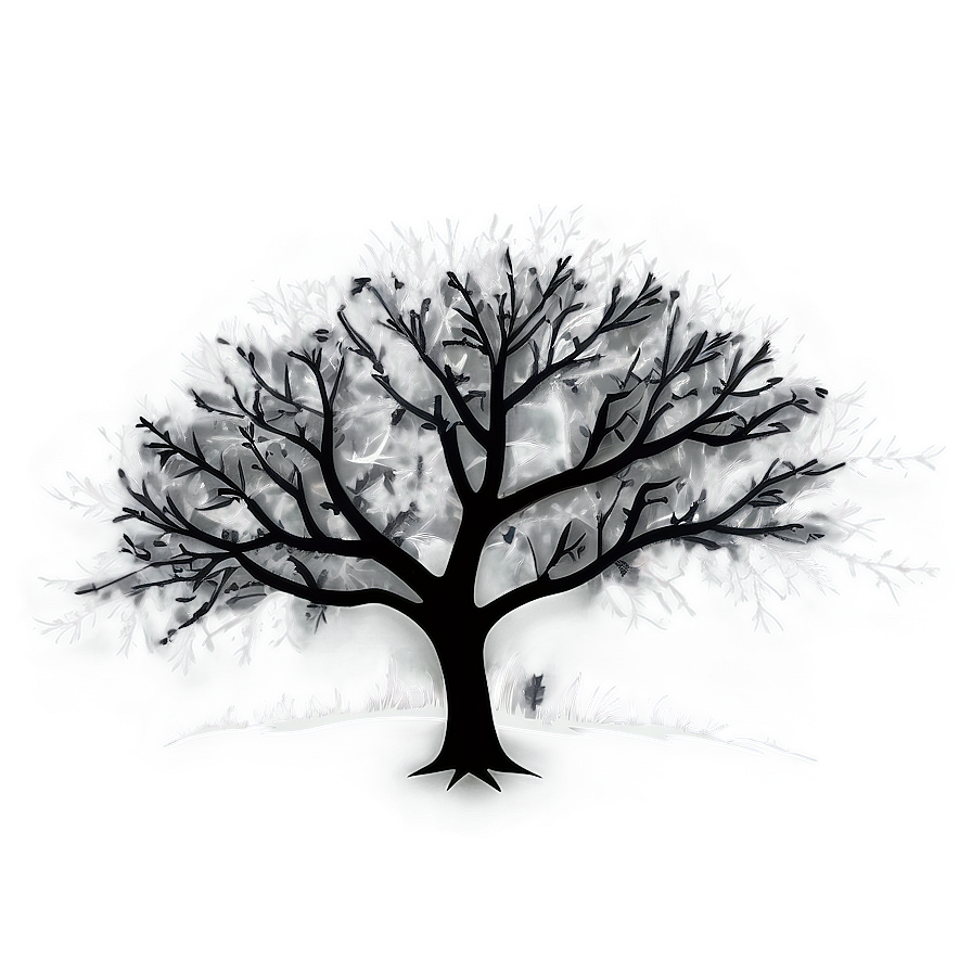 Black And White Tree Silhouette Png Bdd PNG Image