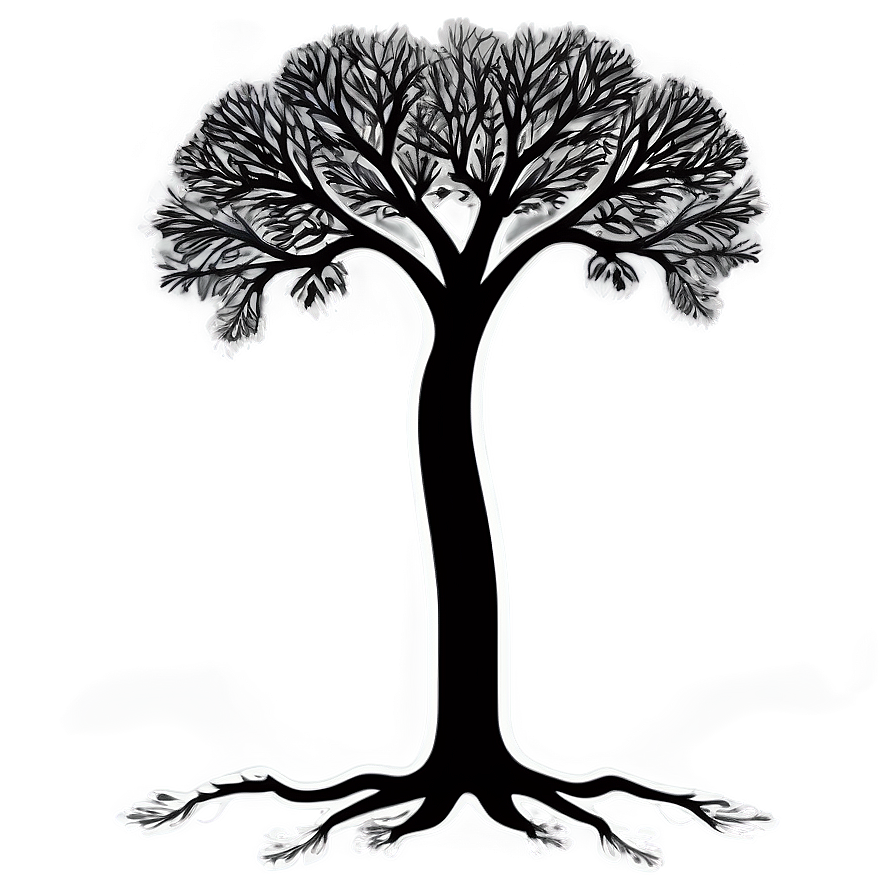 Black And White Tree With Detailed Branches Png 87 PNG Image
