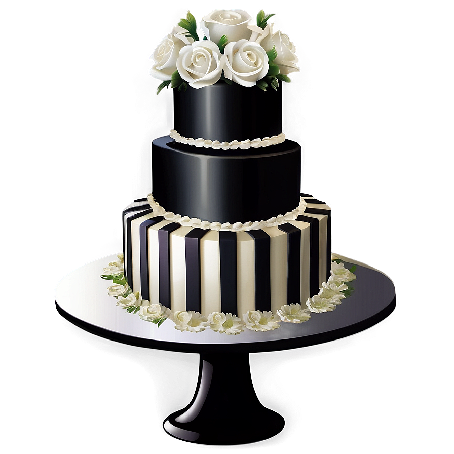 Black And White Wedding Cake Png Det57 PNG Image