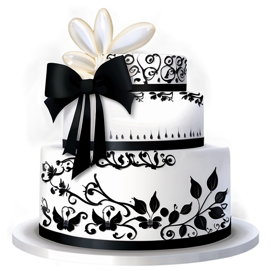 Black And White Wedding Cake Png Wny10 PNG Image