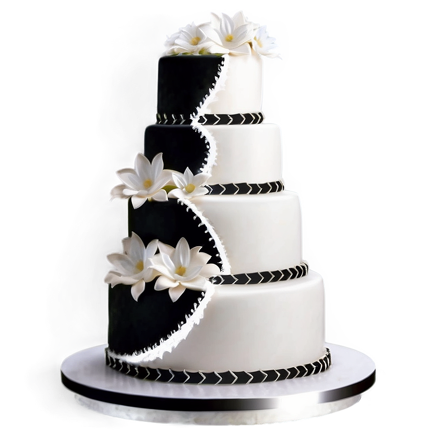 Black And White Wedding Cake Png Xoq PNG Image