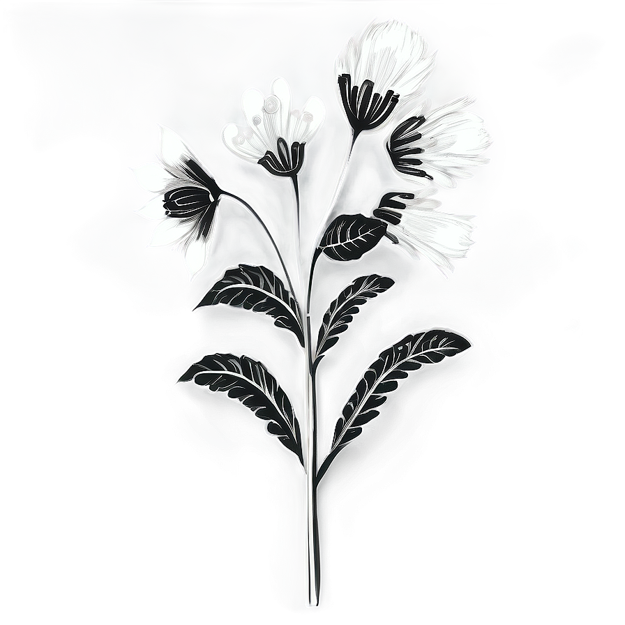 Black And White Wildflower Png 59 PNG Image