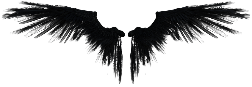 Black Angel Wings Spread PNG Image