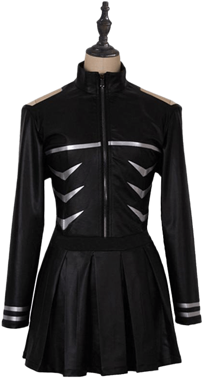 Black Anime Uniform Jacket Skirt PNG Image