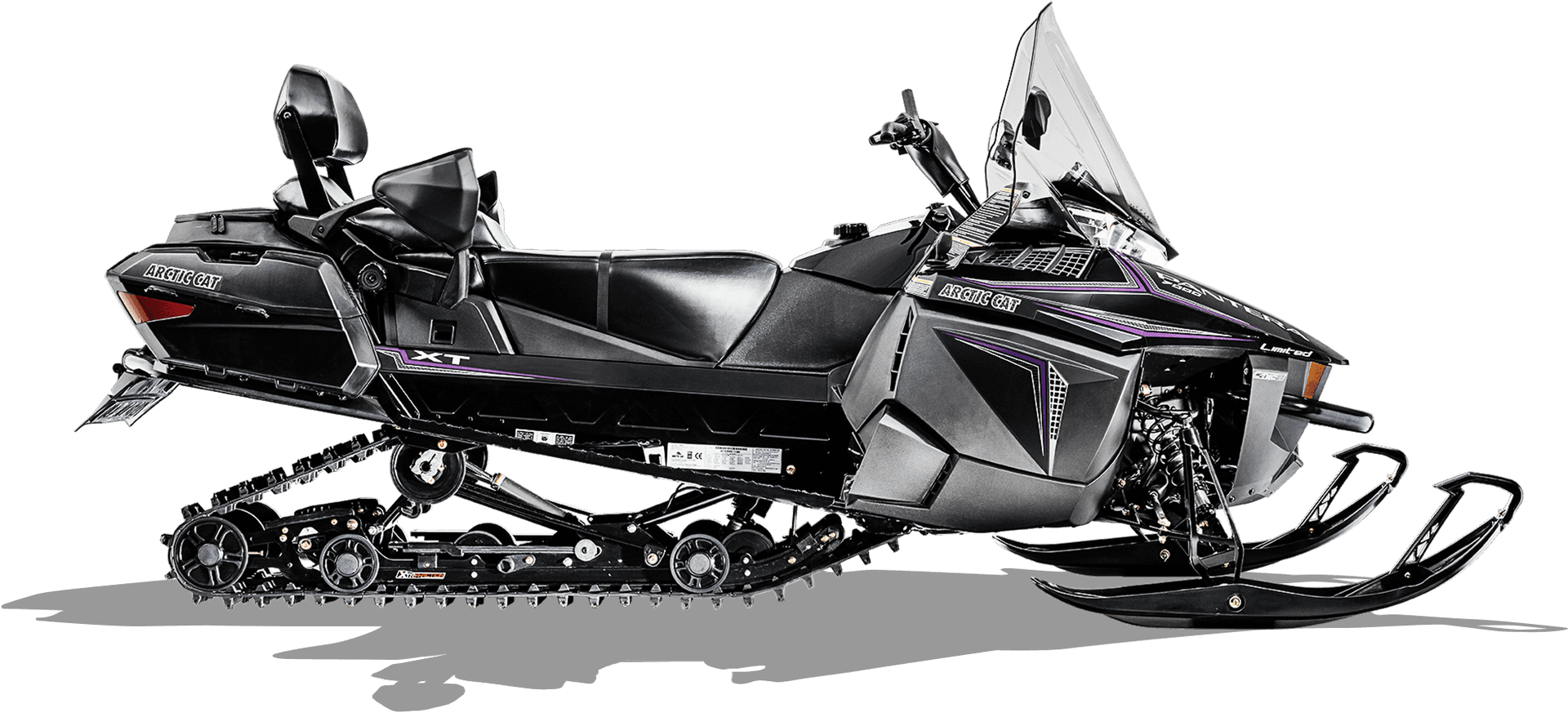 Black Arctic Cat Snowmobile PNG Image