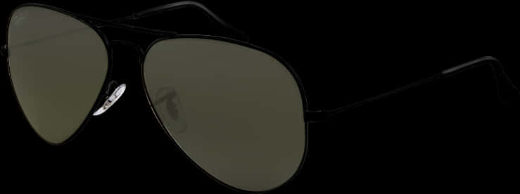 Black Aviator Sunglasses Isolated PNG Image