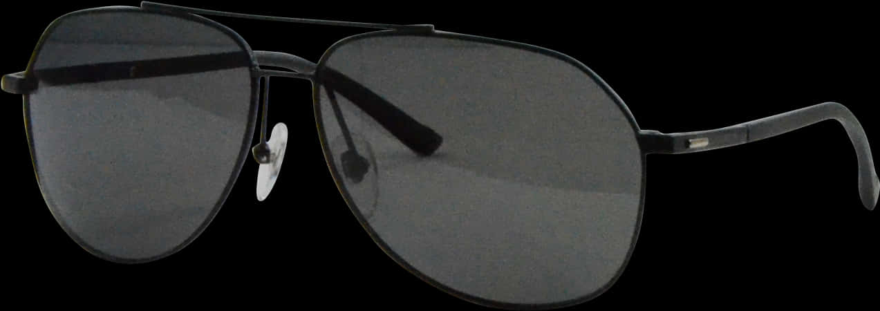 Black Aviator Sunglasses Isolated PNG Image