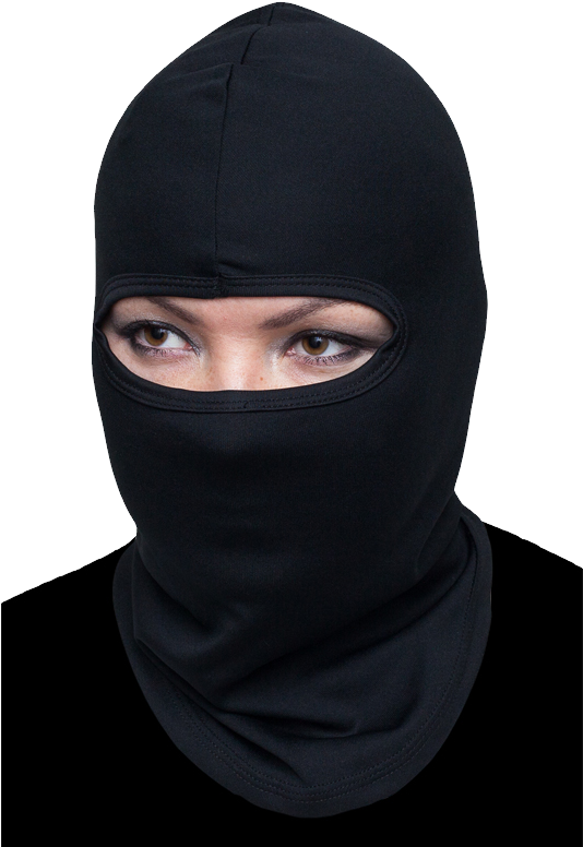 Black Balaclava Face Covering PNG Image