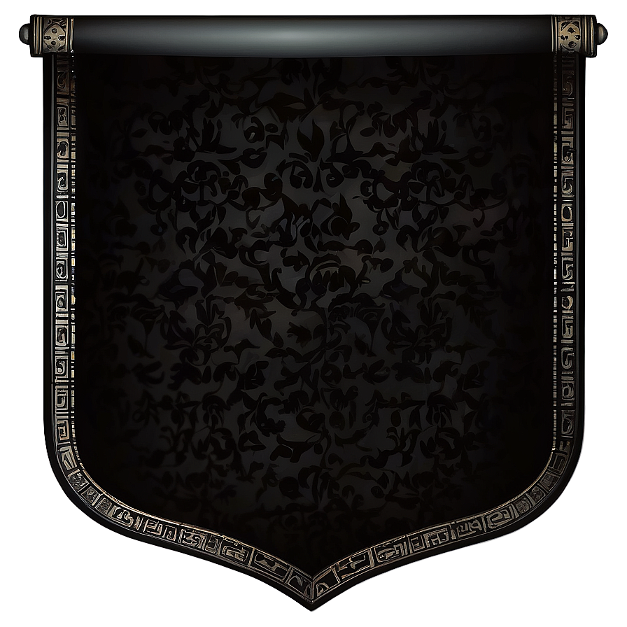 Black Banner With Border Png Lms50 PNG Image