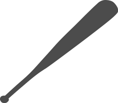 Black Baseball Bat Silhouette PNG Image