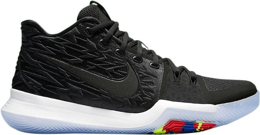 Black Basketball Shoe Multicolor Sole PNG Image