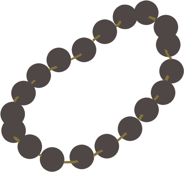 Black Bead Necklace Clipart PNG Image