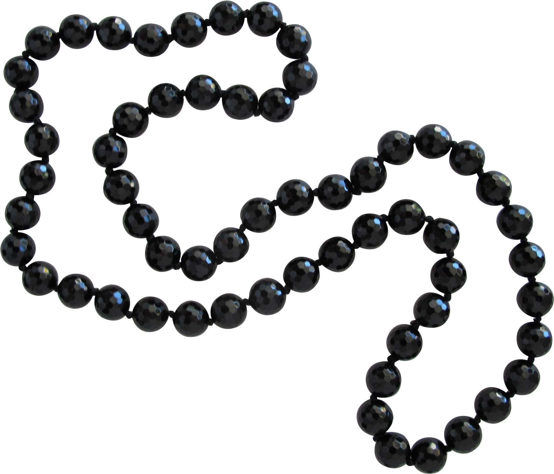 Black Beaded Necklace Design PNG Image