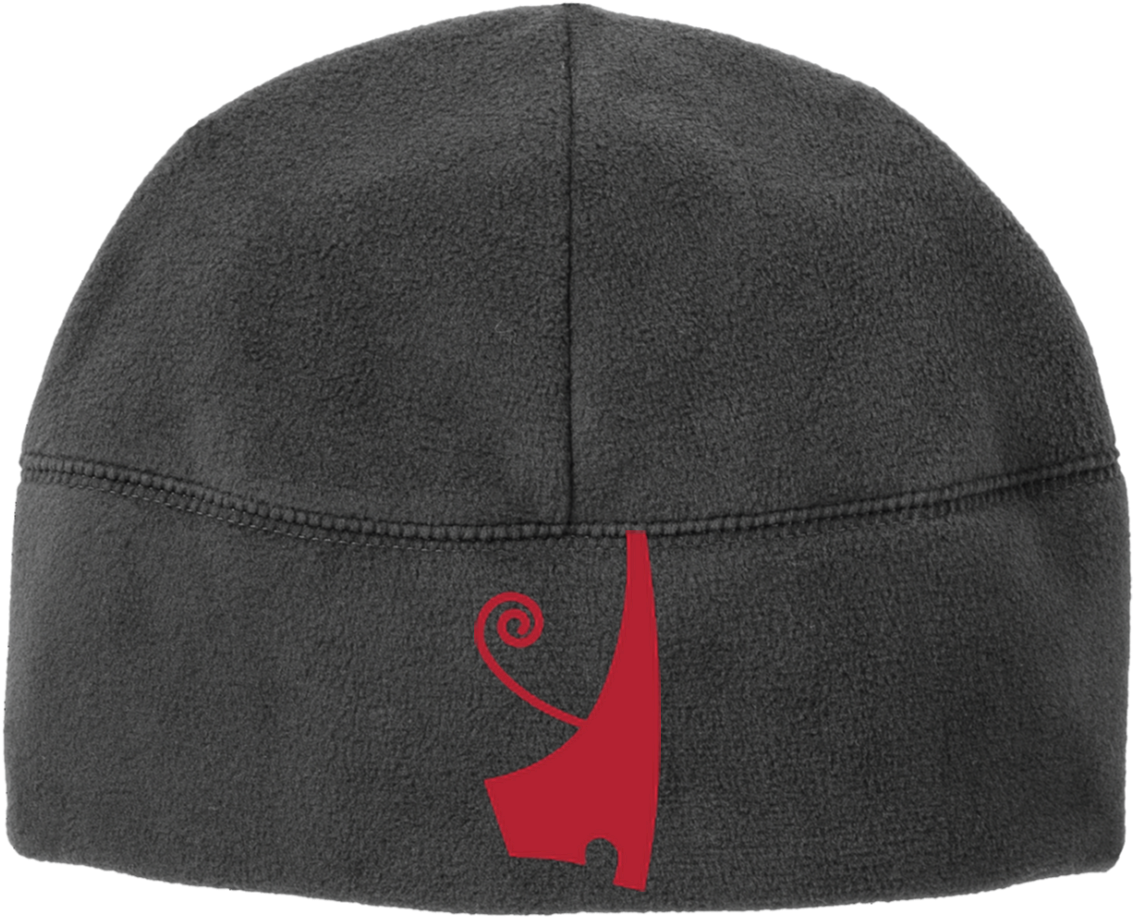 Black Beanie Red Abstract Design PNG Image