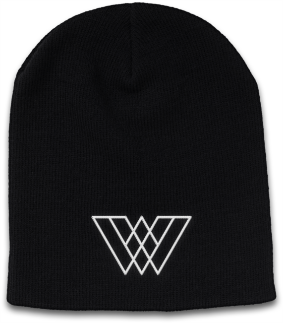 Black Beanie White Logo PNG Image