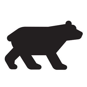 Black Bear Silhouette Icon PNG Image