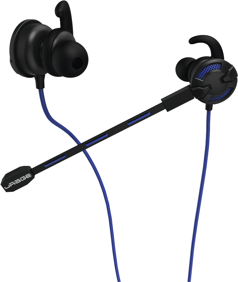 Black Blue In Ear Wireless Headphones PNG Image