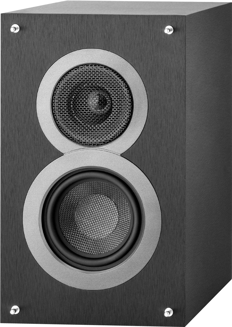 Black Bookshelf Speaker Closeup PNG Image