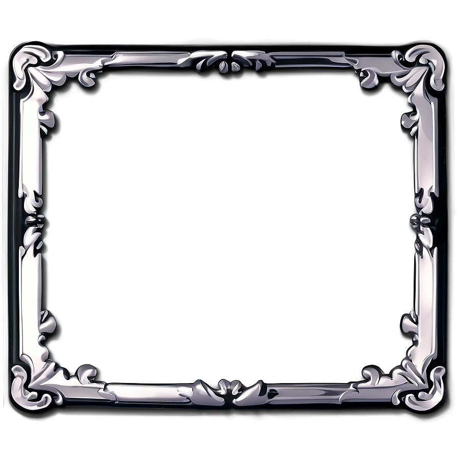 Black Border With Silver Trim Png Dua62 PNG Image