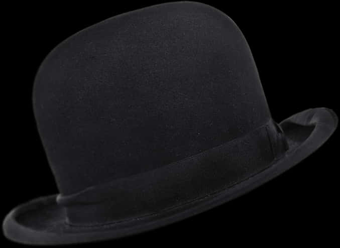 Black Bowler Haton Black Background.jpg PNG Image