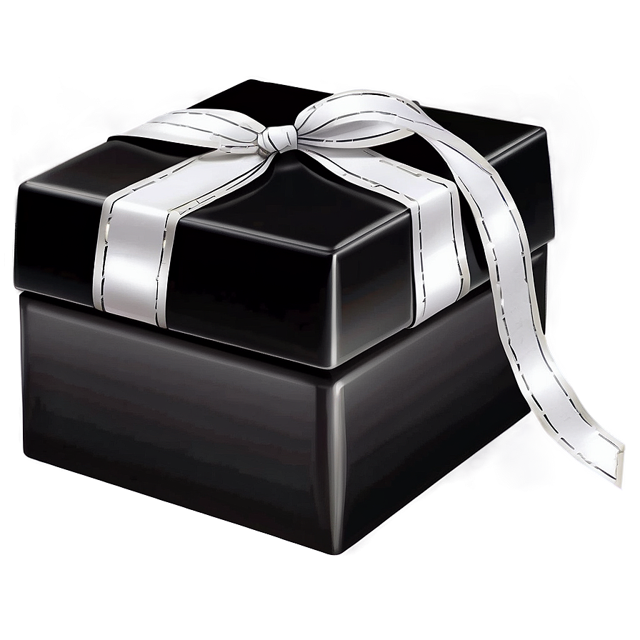 Black Box With White Ribbon Png 15 PNG Image