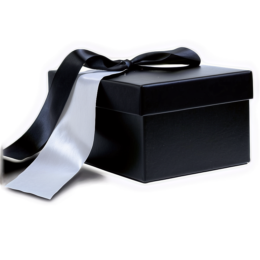 Black Box With White Ribbon Png Gia77 PNG Image