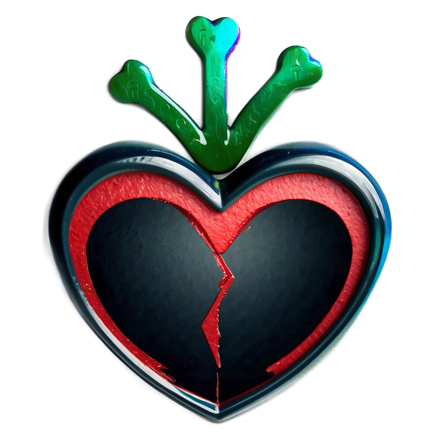 Black Broken Heart On Black Background Png 06252024 PNG Image