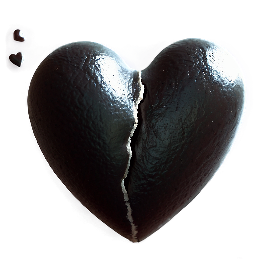 Black Broken Heart On Black Background Png 06252024 PNG Image