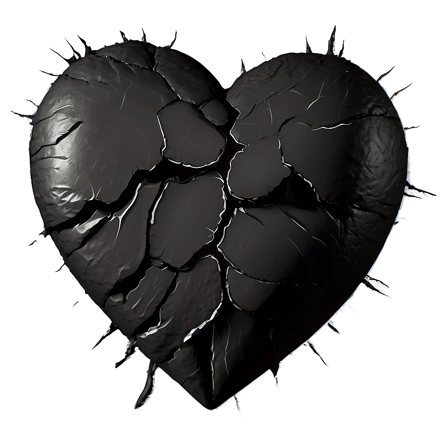 Black Broken Heart Png 06252024 PNG Image