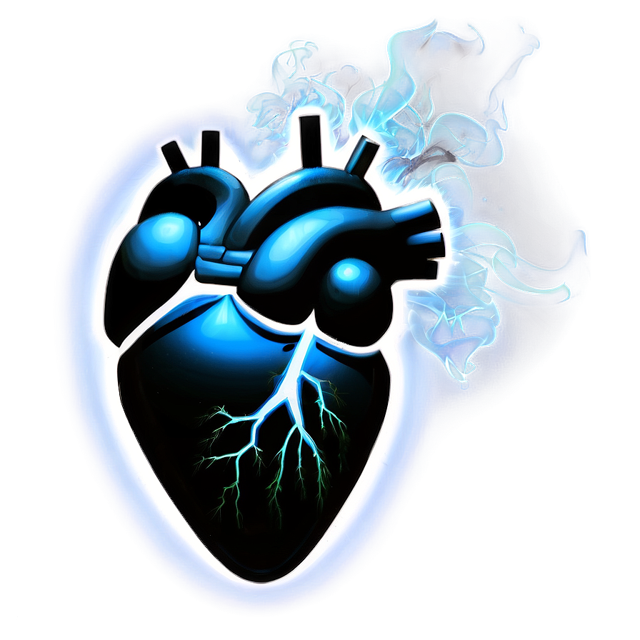 Black Broken Heart With Smoke Png 81 PNG Image