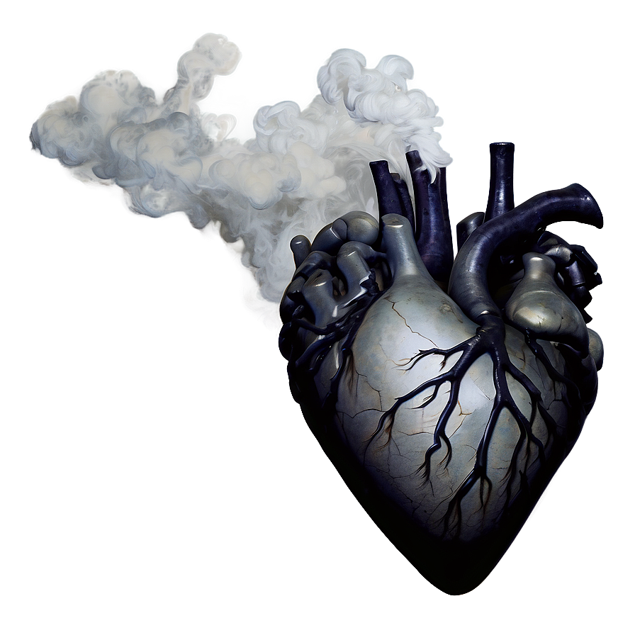 Black Broken Heart With Smoke Png Dkd PNG Image